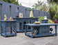 2 Drawer & 2 Doors. Sofa Table, Dark Blue finish