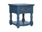 1 Door Chair Side Table, Dark Blue finish