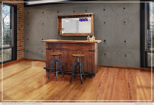 Mirror Bar w/Glass holders & Shelf for wine bottle