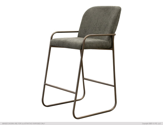 Wooden Frame & Metal Base, 30" Upholstered Barstool