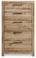 Hyanna Queen Panel Headboard with Mirrored Dresser, Chest and Nightstand
