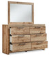 Hyanna Queen Panel Headboard with Mirrored Dresser, Chest and Nightstand