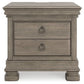 Lexorne Queen Sleigh Bed with Mirrored Dresser and Nightstand