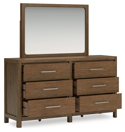 Cabalynn Queen Panel Bed with Storage with Mirrored Dresser and 2 Nightstands