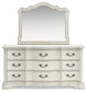 Arlendyne California King Upholstered Bed with Mirrored Dresser and Nightstand