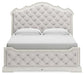 Arlendyne California King Upholstered Bed with Mirrored Dresser and Nightstand