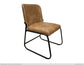 Wooden Frame & Metal Base, Upholstered Chair