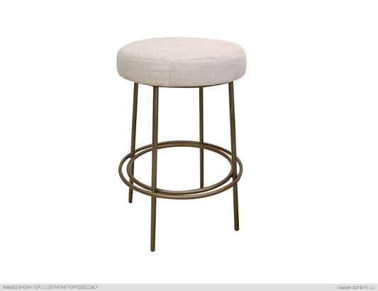 Wooden Frame & Metal Base, 24" Stool