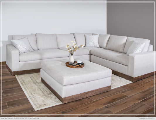 Wooden Frame & Base, Sectional Right-Arm Loveseat