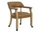 Rylie Captains Chair, Natural Finish with Camel Vegan Leather