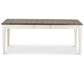 Cayla 64-80 inch Table w/16″ Leaf – Dark Oak& White