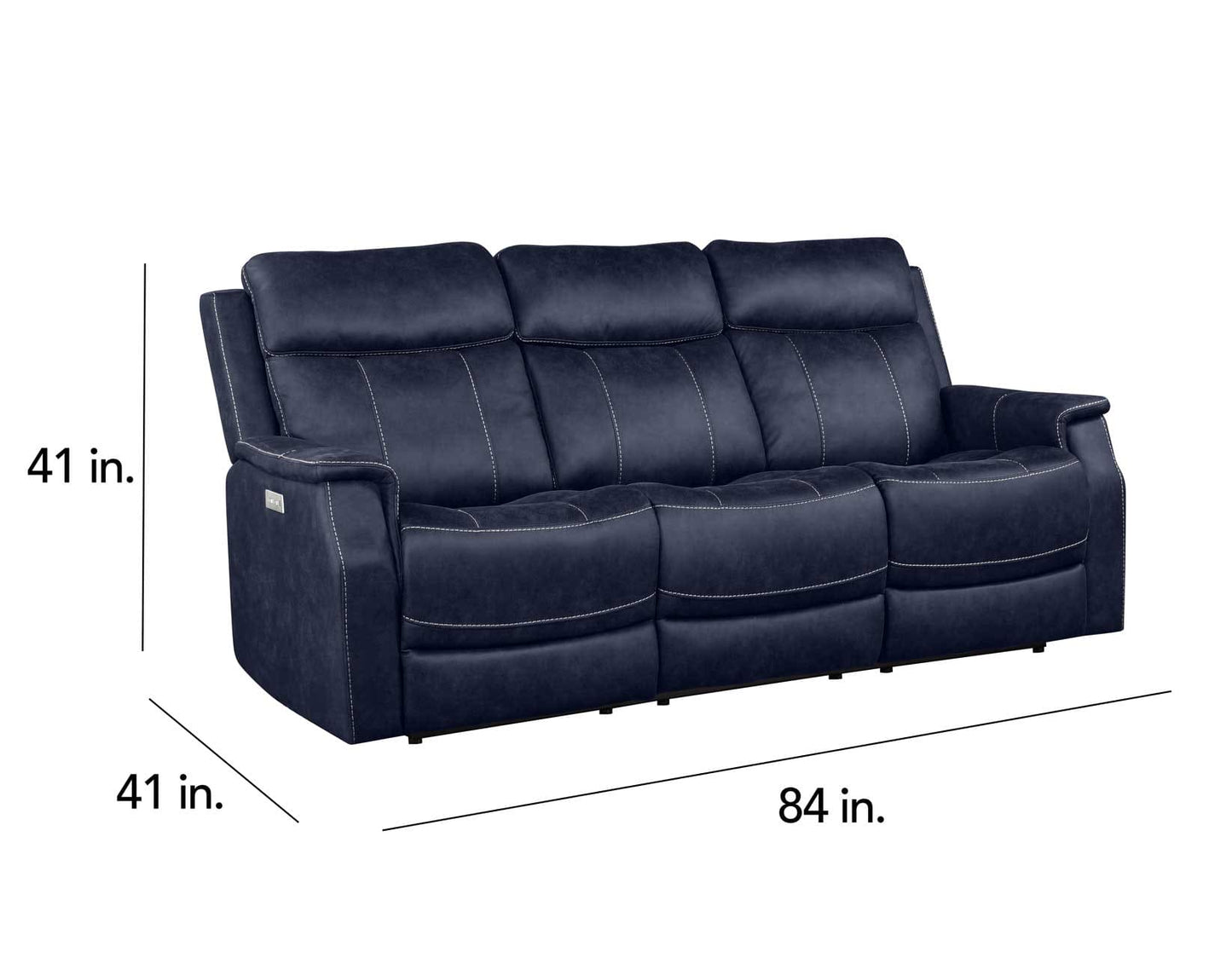 Valencia Dual-Power Reclining Sofa, Ocean Blue