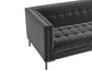 Isaac Channel Stitched Gray Velvet Sofa