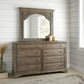 3-Piece Highland Park Vanity Set, Waxed Driftwood
(Vanity Desk, Tri-fold Mirror and Bench)