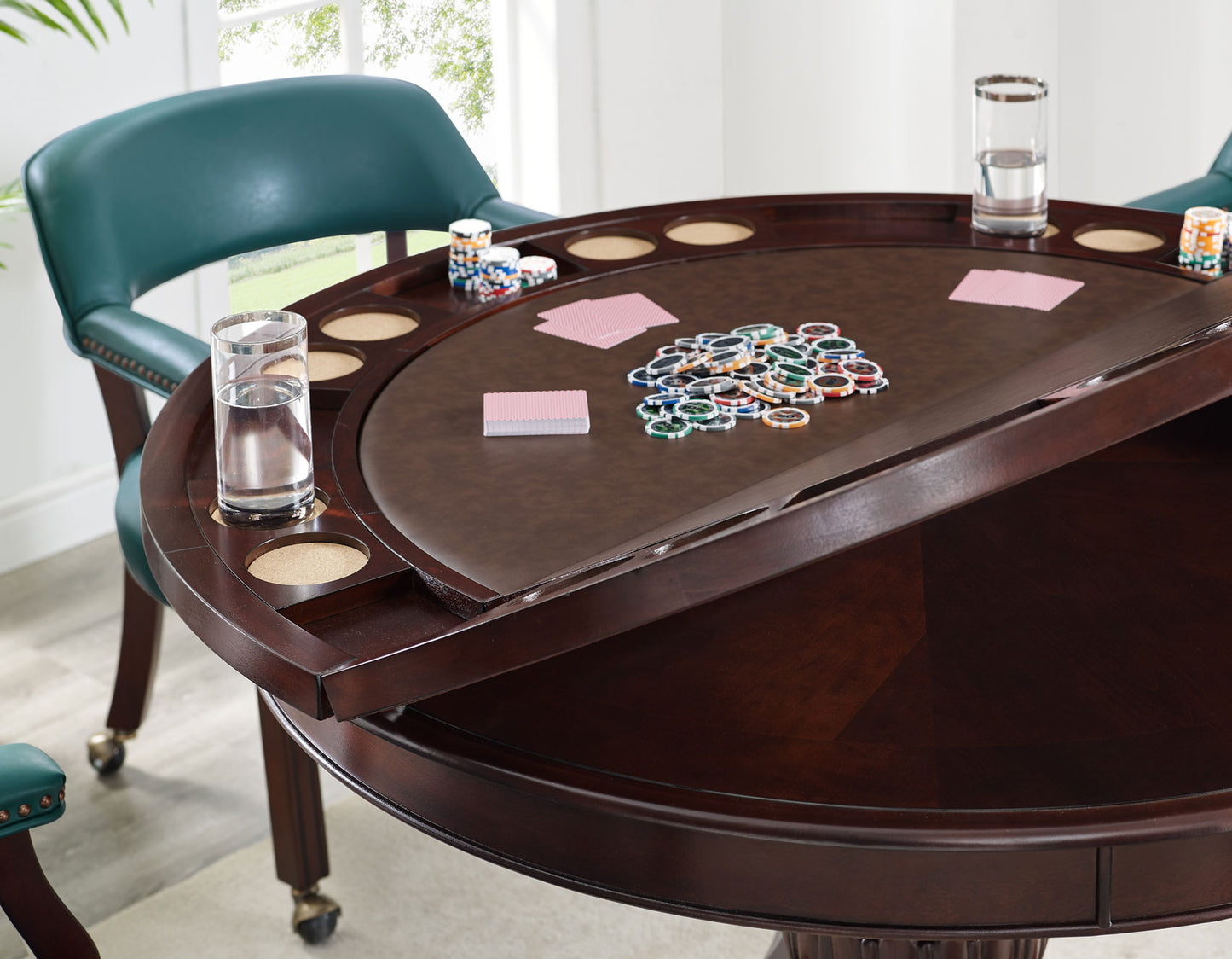 Tournament, Game Table and Chairs, 6-Piece, Brown
(Table & 4 Side Chairs)