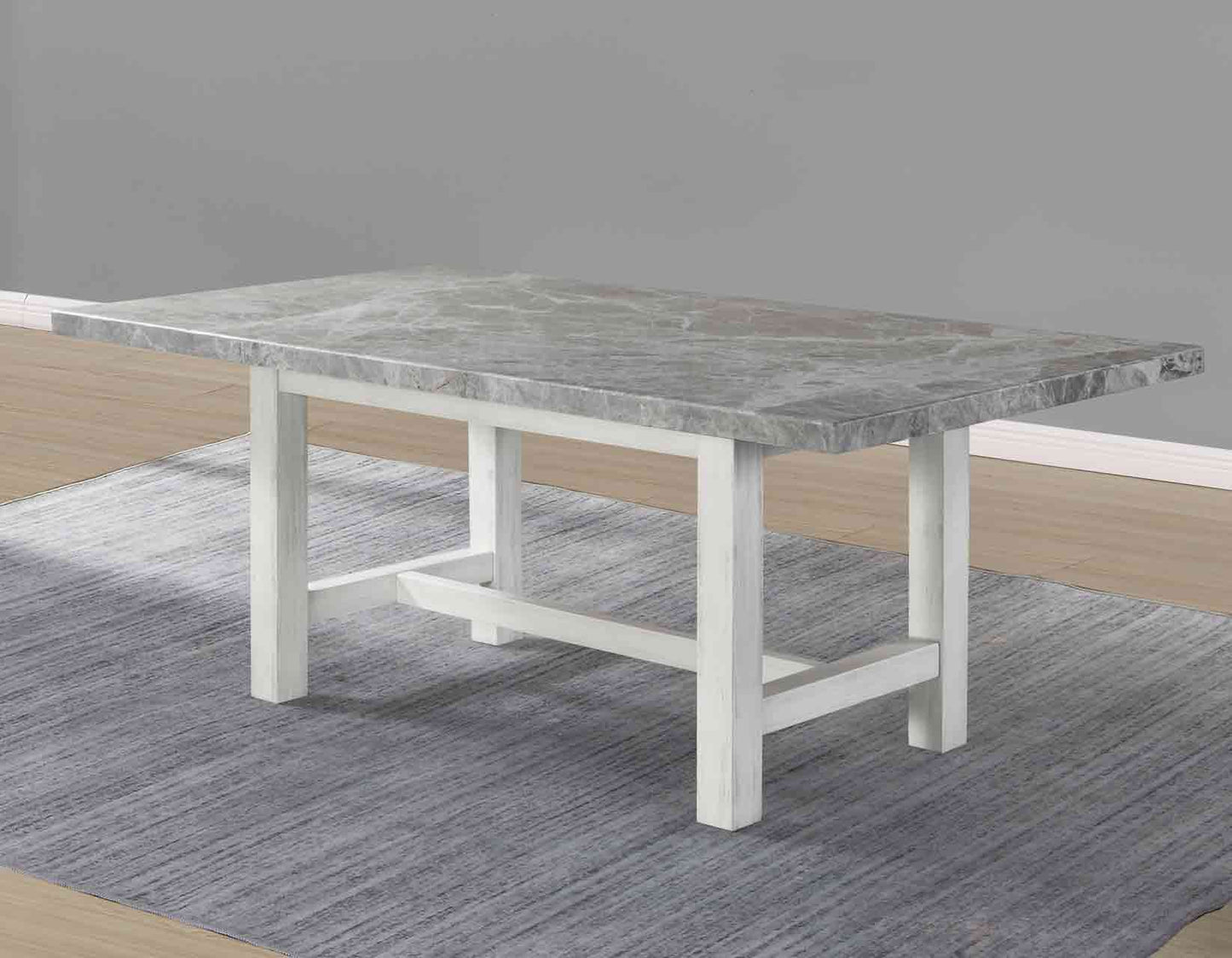 Canova 5-Piece 78-inch Gray Marble Dining Set
(Table & 4 Side Chairs)