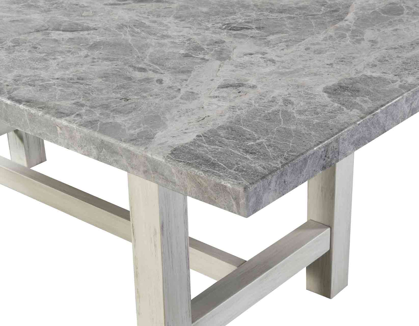 Canova 5-Piece 78-inch Gray Marble Dining Set
(Table & 4 Side Chairs)
