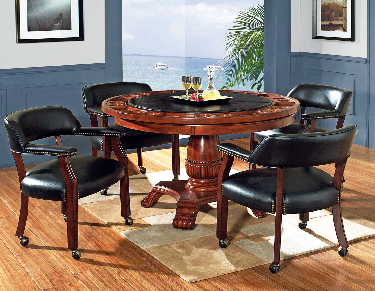 Tournament Game Table and Chairs, 6-Piece, Black
(Table & 4 Side Chairs)