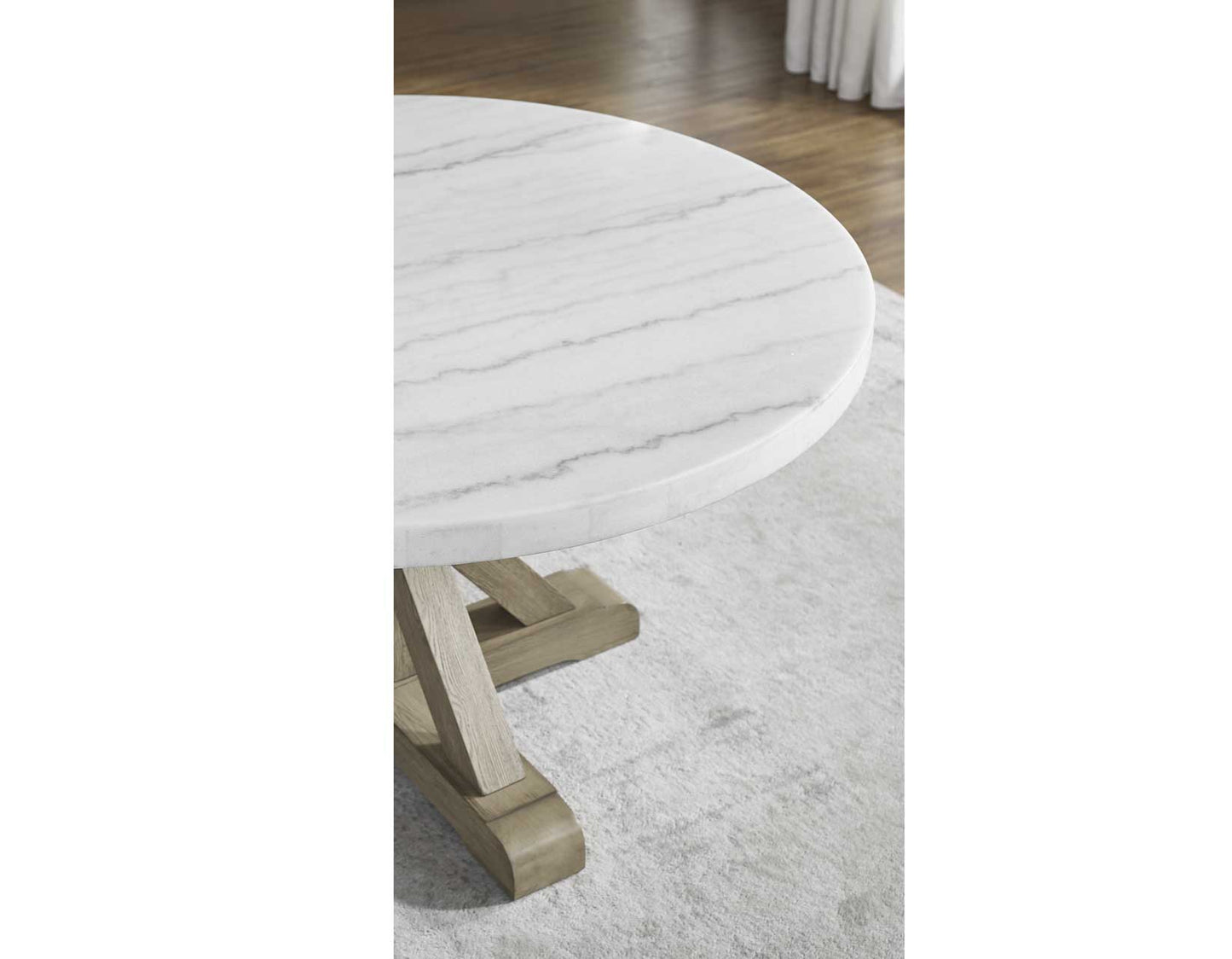 Carena 5-Piece 52-inch Round White Marble Dining Set
(Table & 4 Side Chairs)