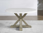Carena 5-Piece 52-inch Round White Marble Dining Set
(Table & 4 Side Chairs)