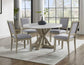 Carena 5-Piece 52-inch Round White Marble Dining Set
(Table & 4 Side Chairs)