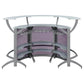 Dallas 3-piece Curved Freestanding Home Bar Cabinet Silver