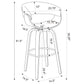 Zion Upholstered Swivel Bar Stool Walnut and Black