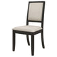 Louise Upholstered Dining Side Chairs Black and Cream (Set of 2)