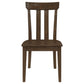 Reynolds Slat Back Dining Side Chair Brown Oak (Set of 2)