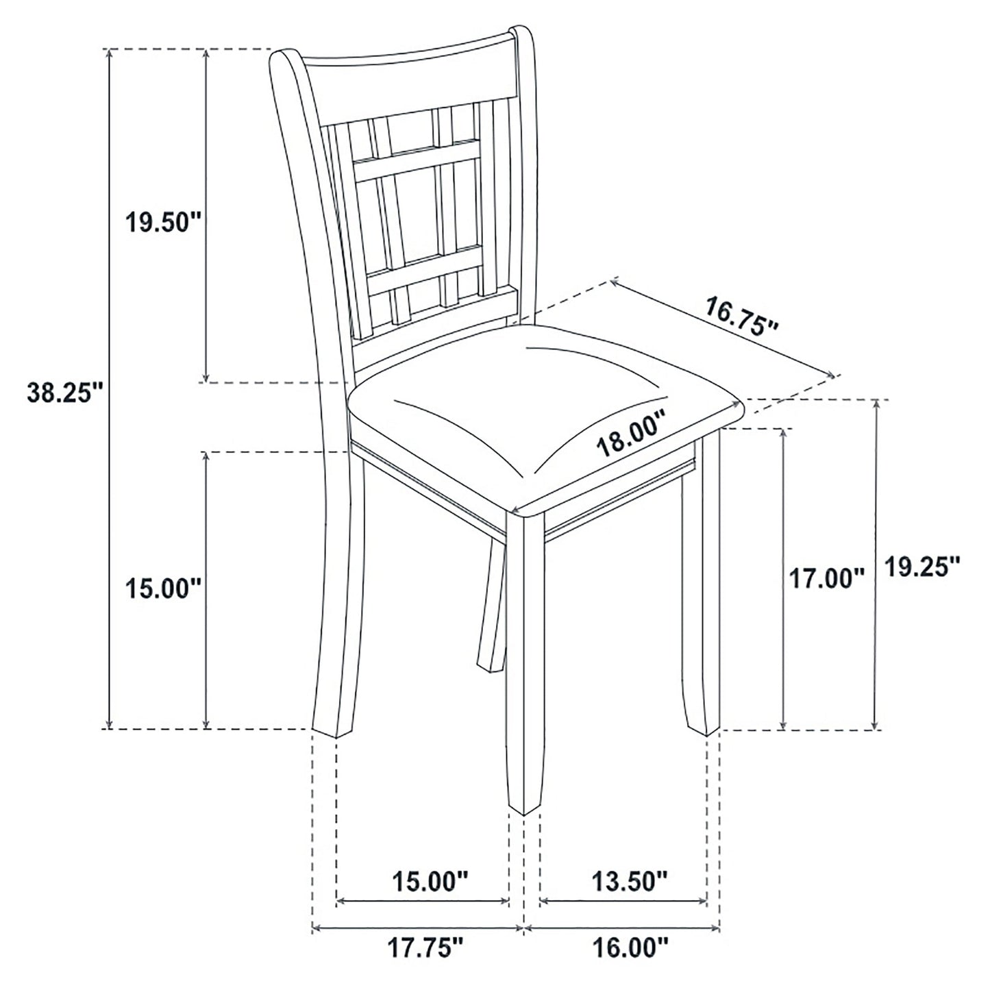 Lavon Padded Dining Side Chairs Medium Grey and Black (Set of 2)