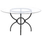 Aviano 48" Round Glass Top Dining Table Clear and Gunmetal