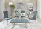 Beaufort Velvet Upholstered Dining Bench Steel Grey