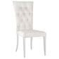 Kerwin Tufted Upholstered Side Chair (Set of 2) White and Chrome