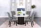 Sherry Round 54-inch Marble Top Dining Table Rustic Espresso