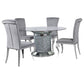 Ellie 5-piece Cylinder Pedestal Dining Room Set Mirror and Grey