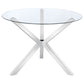 Vance Round 41-inch Glass Top Asterisk Dining Table Chrome