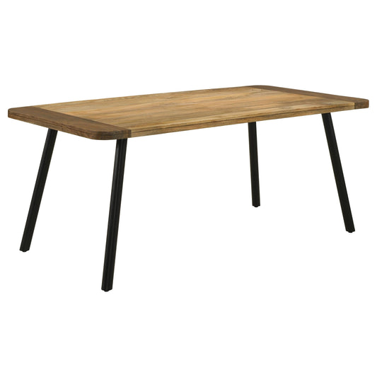 Maverick Rectangular Tapered Legs Dining Table Natural Mango and Black