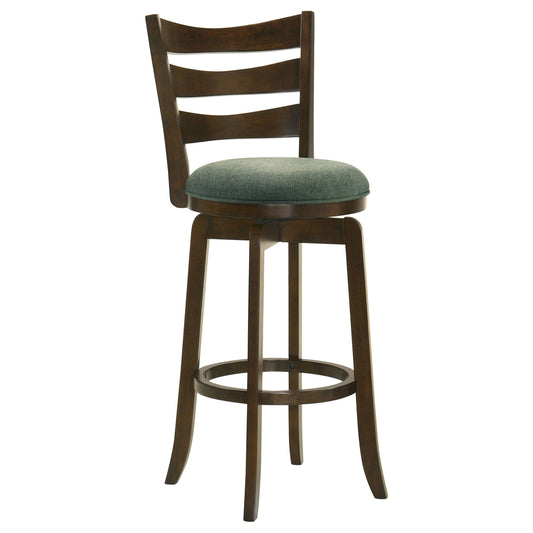 Murphy Ladder Back Pub Height Swivel Bar Stool Dark Cherry and Hunter Green