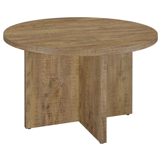 Jamestown Round Engineered Wood Dining Table with Decorative Laminate Mango Brown