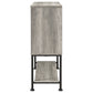 Claremont Sliding Door Home Bar Wine Cabinet Grey Driftwood