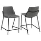 Earnest Solid Back Upholstered Counter Height Stools Grey and Black (Set of 2)