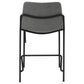 Earnest Solid Back Upholstered Counter Height Stools Grey and Black (Set of 2)