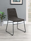Dacy Faux Rattan Metal Dining Side Chair Brown (Set of 2)