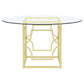 Starlight Round 54-inch Glass Top Metal Dining Table Brass