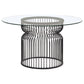 Granvia Round Glass Top Dining Table Clear and Gunmetal