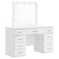 Felicity 9-drawer Vanity Table with Lighted Mirror Glossy White