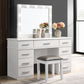 Felicity 9-drawer Vanity Table with Lighted Mirror Glossy White