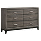 Watson 6-drawer Dresser Grey Oak