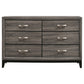 Watson 6-drawer Dresser Grey Oak