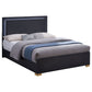 Marceline Wood Eastern King LED Panel Bed Black